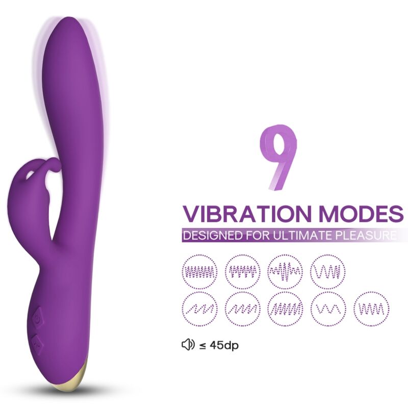 Bonnie Vibratore Rabbit in Silicone Body-Safe Viola Premium - immagine 3