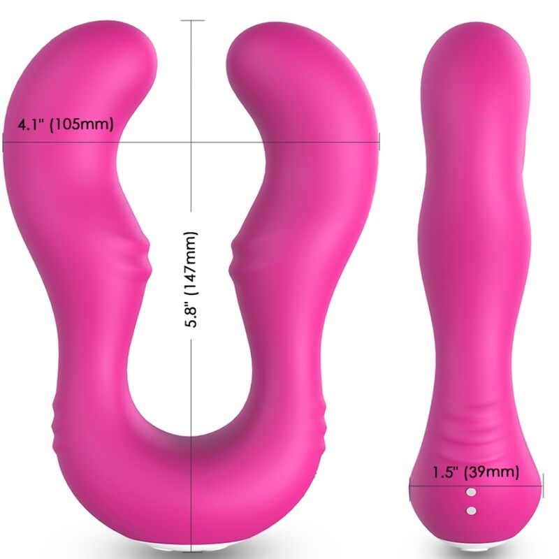 Vibratore Doppio con Telecomando Wireless Fucsia Premium - immagine 3