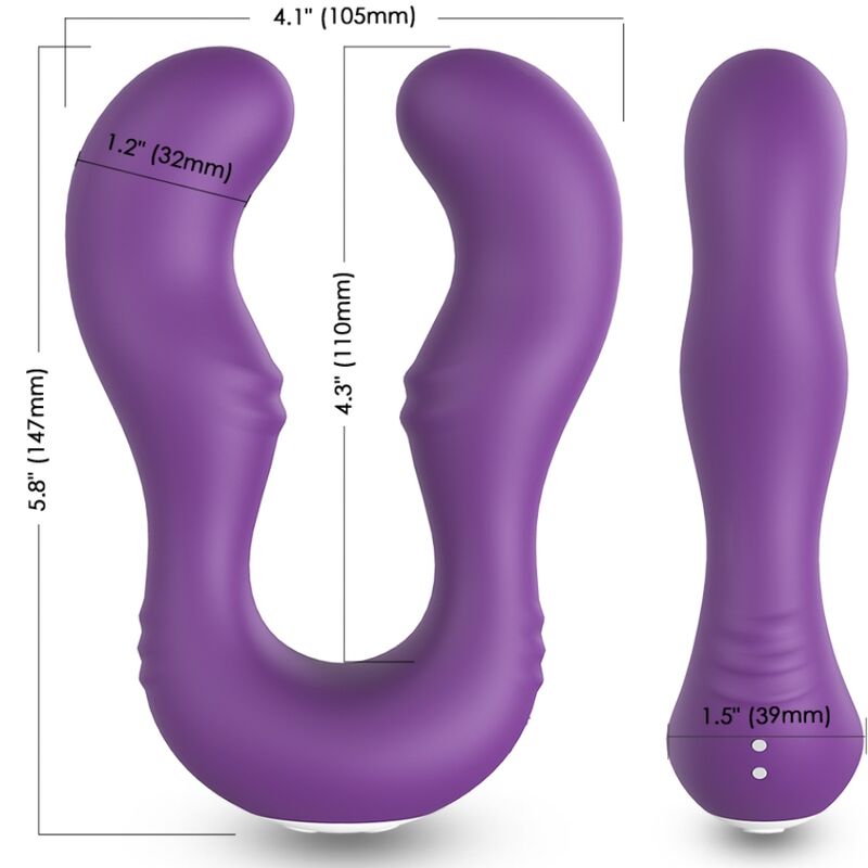 Vibratore Doppio con Telecomando Seraph in Silicone Viola - immagine 3