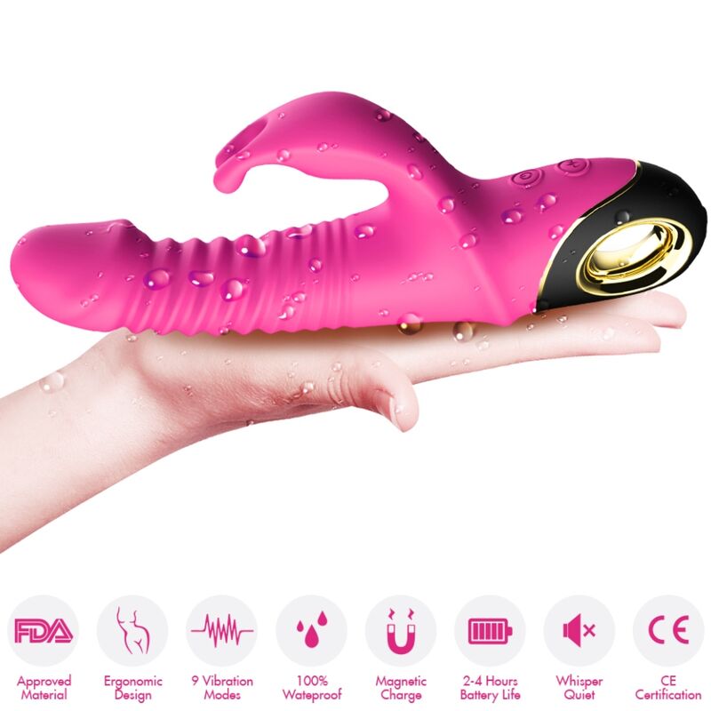 Vibratore Rabbit Zing in Silicone Premium Fucsia Body-Safe - immagine 4