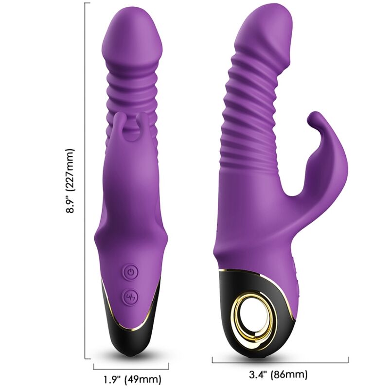 Vibratore Rabbit Zing in Silicone Viola Premium Body-Safe - immagine 3