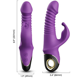 Vibratore Rabbit Zing in Silicone Viola Premium Body-Safe - immagine 3