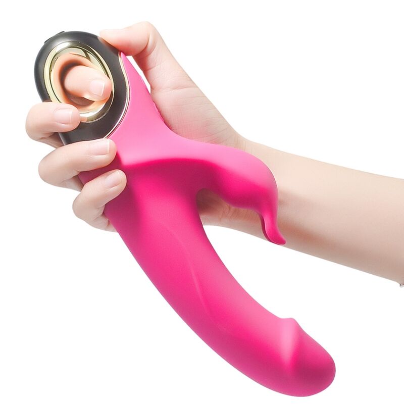 Vibratore Rabbit Rotante Meteror in Silicone Fucsia Premium - immagine 4