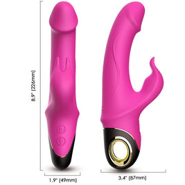 Vibratore Rabbit Rotante Meteror in Silicone Fucsia Premium