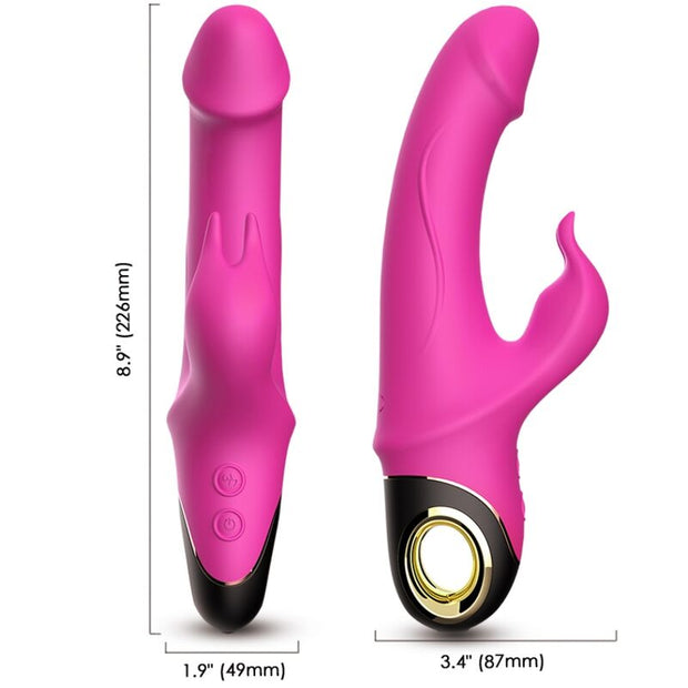 Vibratore Rabbit Rotante Meteror in Silicone Fucsia Premium