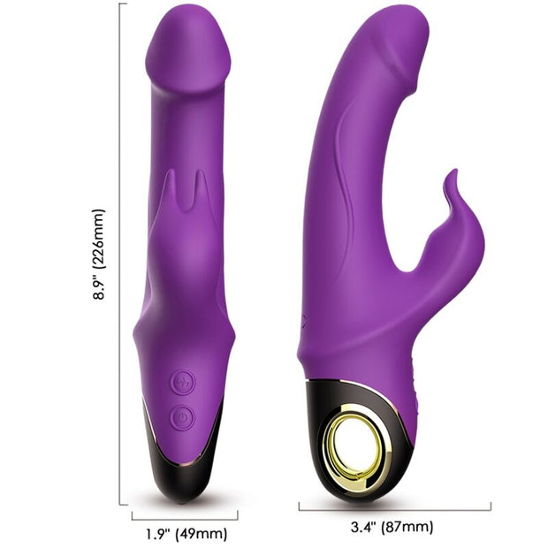 Vibratore Rabbit Premium in Silicone Body-Safe Viola