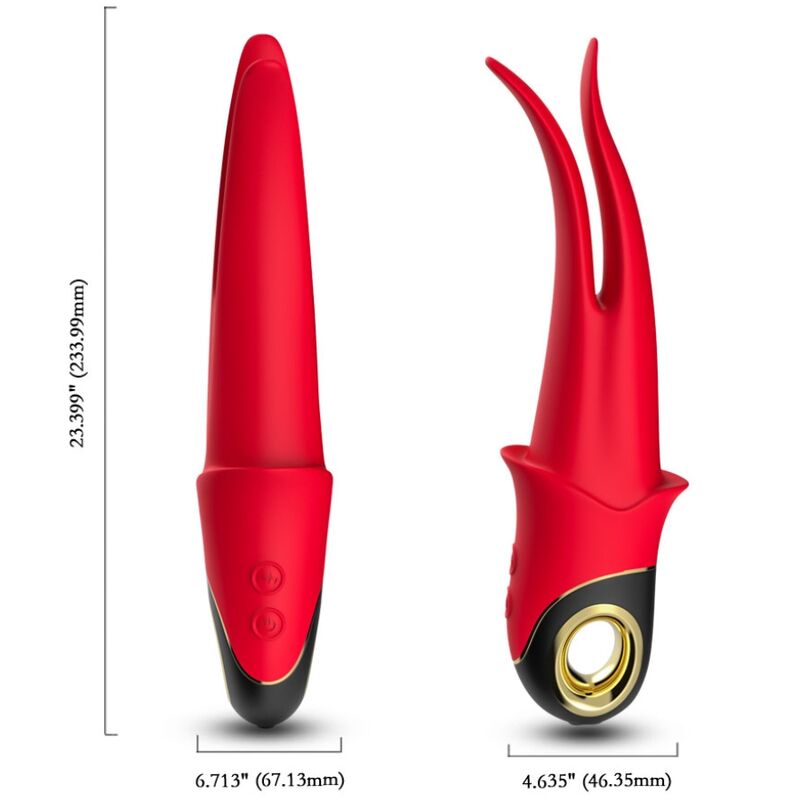 Stimolatore Doppia Testa Ombra in Silicone Premium Rosso - immagine 3