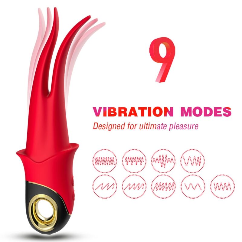 Stimolatore Doppia Testa Ombra in Silicone Premium Rosso