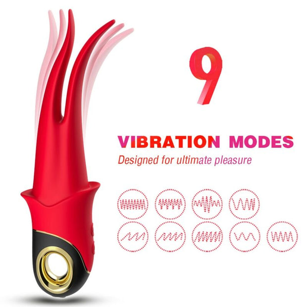 Stimolatore Doppia Testa Ombra in Silicone Premium Rosso
