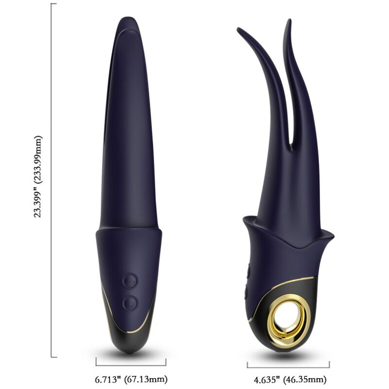 Stimolatore Doppia Testa Ombra in Silicone Body-Safe Blu - immagine 4