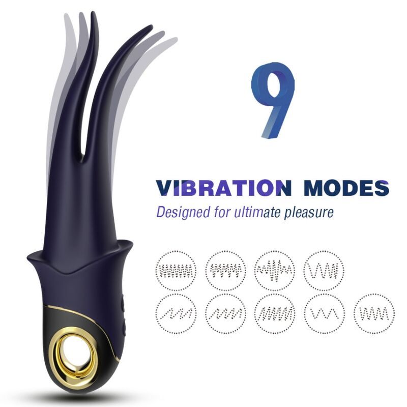 Stimolatore Doppia Testa Ombra in Silicone Body-Safe Blu