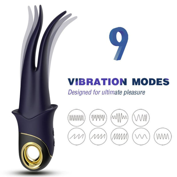 Stimolatore Doppia Testa Ombra in Silicone Body-Safe Blu
