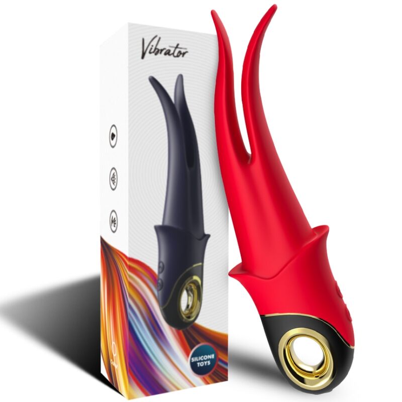 Stimolatore Doppia Testa Ombra in Silicone Premium Rosso - immagine 6