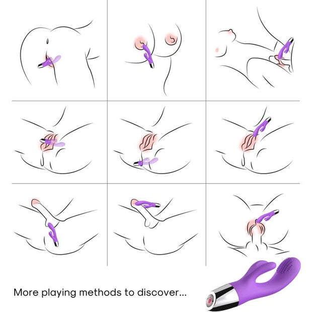 Vibratore Rabbit Viola Premium in Silicone Body-Safe - immagine 2
