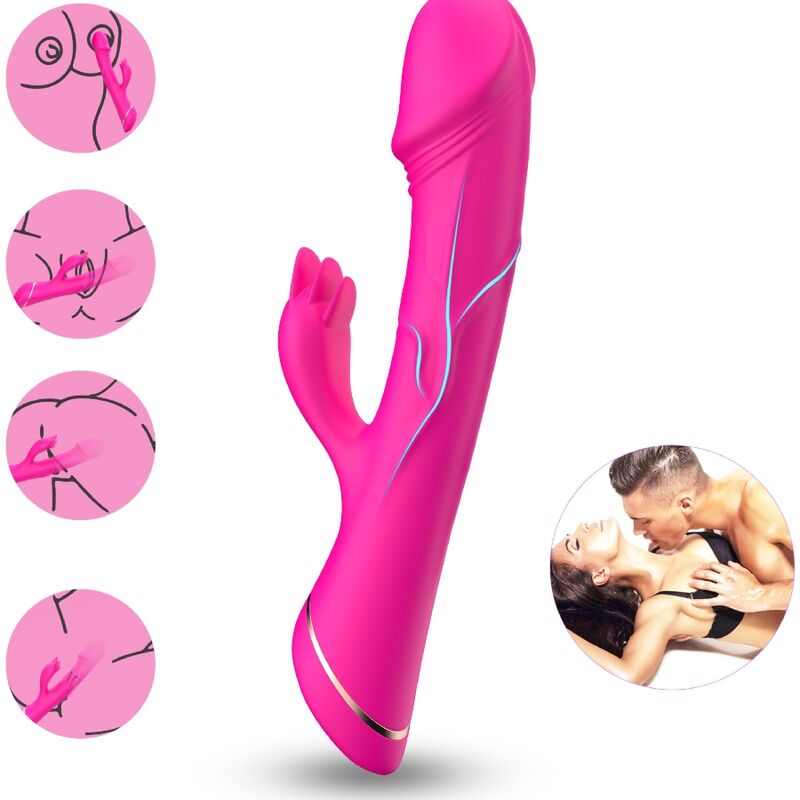 Vibratore Rabbit Premium in Silicone Fucsia Body-Safe - immagine 2