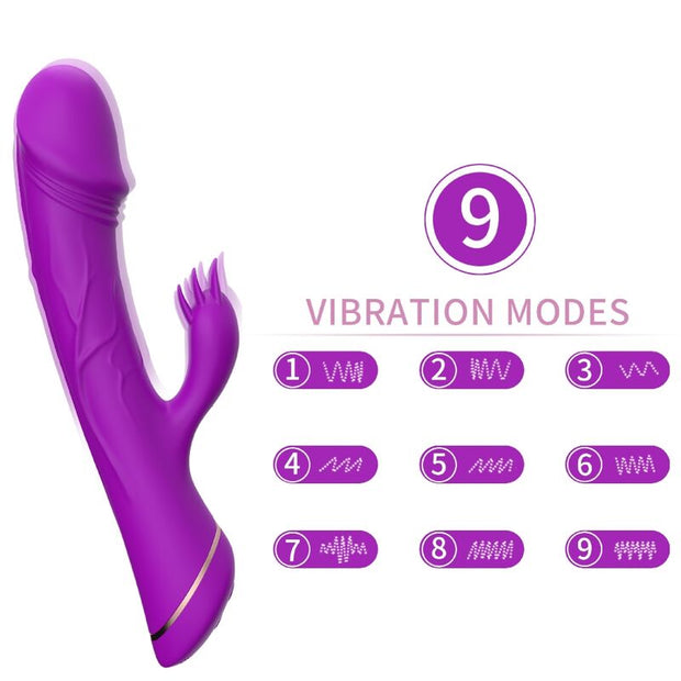 Vibratore Rabbit in Silicone Viola Premium Body-Safe
