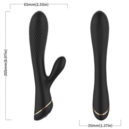 Vibratore Rabbit Premium in Silicone Nero Body-Safe - immagine 3