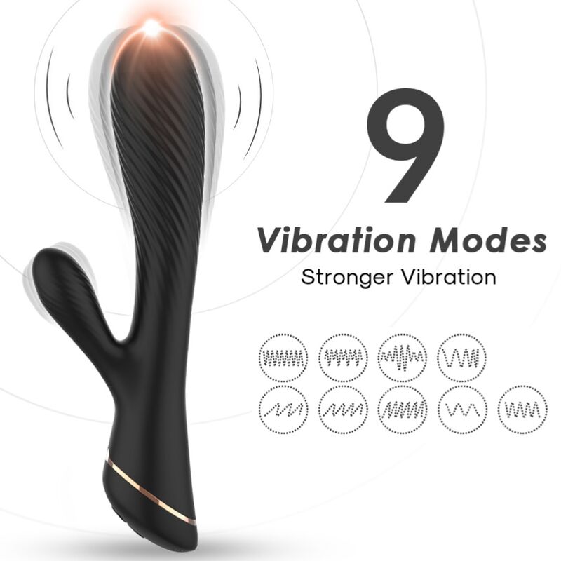Vibratore Rabbit Premium in Silicone Nero Body-Safe