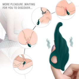 Stimolatore Vibrante per Dita in Silicone Verde - Benessere Intimo