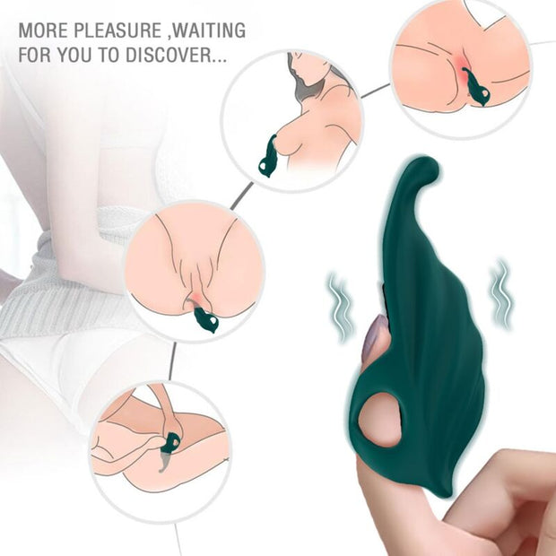 Stimolatore Vibrante per Dita in Silicone Verde - Benessere Intimo