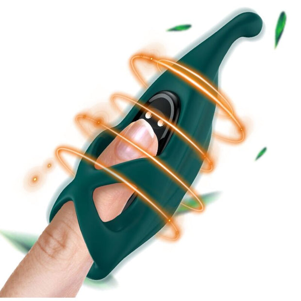 Stimolatore Vibrante per Dita in Silicone Verde - Benessere Intimo - immagine 2