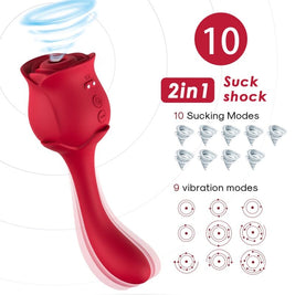 Roselover Stimolatore Premium con Aspirazione e Vibrazione Rosso - immagine 2