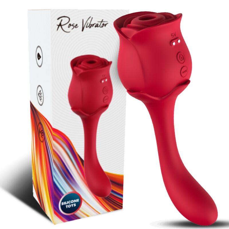 Roselover Stimolatore Premium con Aspirazione e Vibrazione Rosso