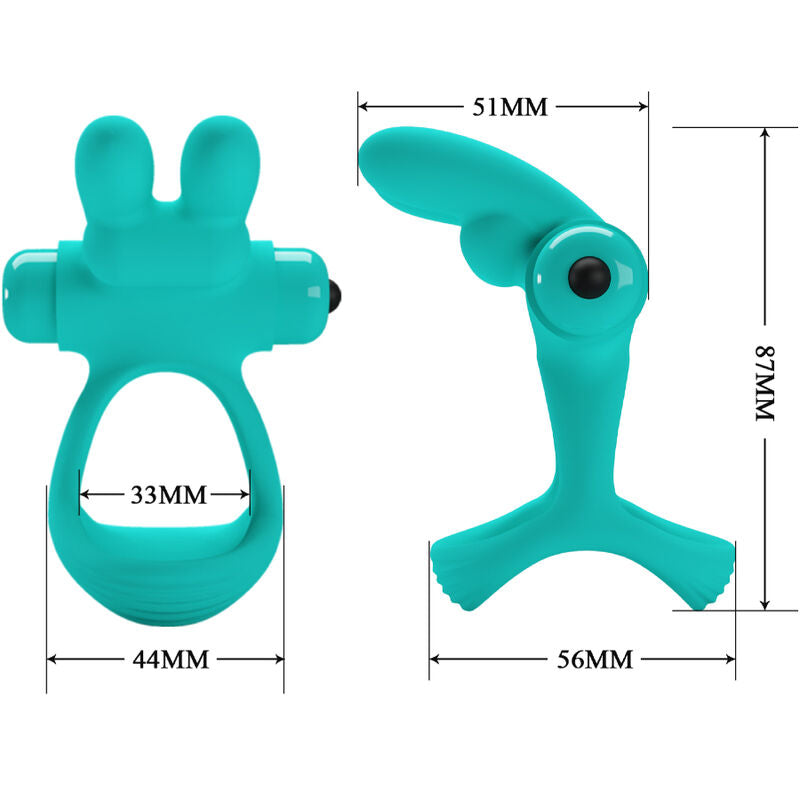 Pretty Love - Anello Vibratore Coniglio Verde Dante