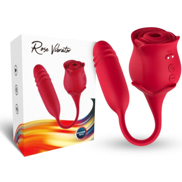 Stimolatore Premium con Doppia Funzione in Silicone Rosso