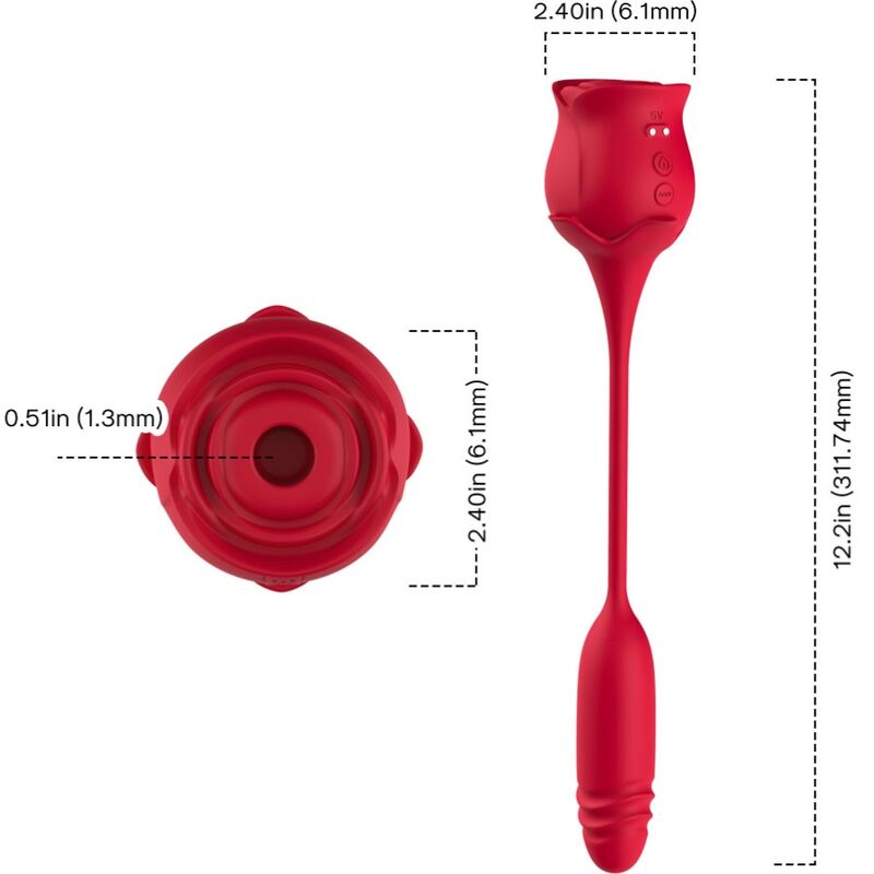 Stimolatore Premium con Doppia Funzione in Silicone Rosso - immagine 4