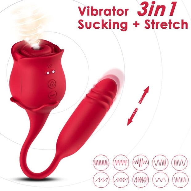 Stimolatore Premium con Doppia Funzione in Silicone Rosso - immagine 2