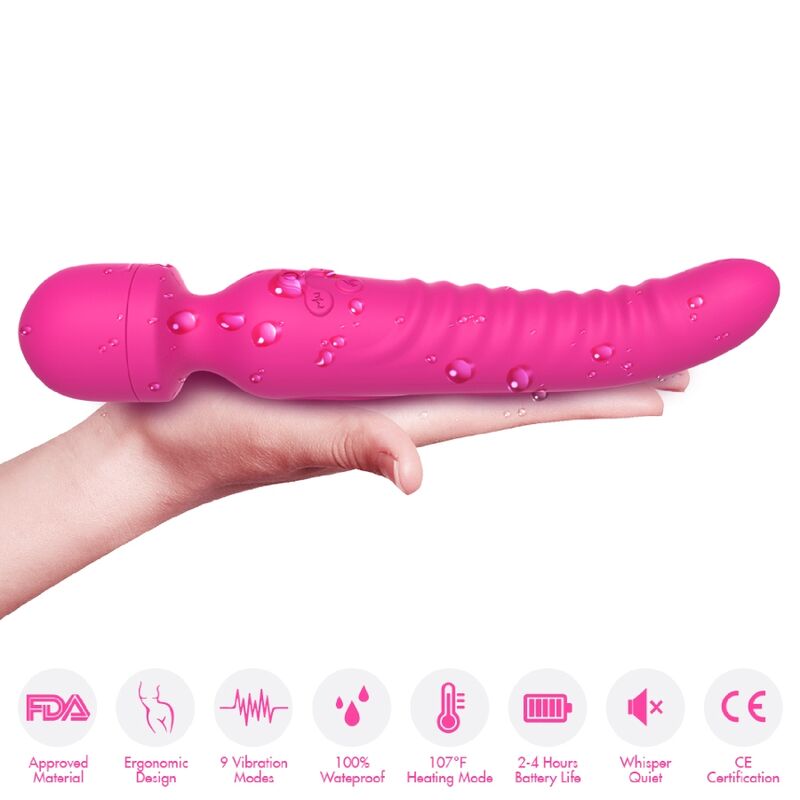 Mission Massaggiatore Vibrante con Effetto Calore Fucsia Premium - immagine 3