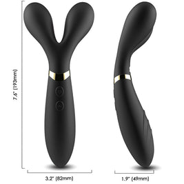Y-Wand Massaggiatore Doppia Testa in Silicone Nero Premium