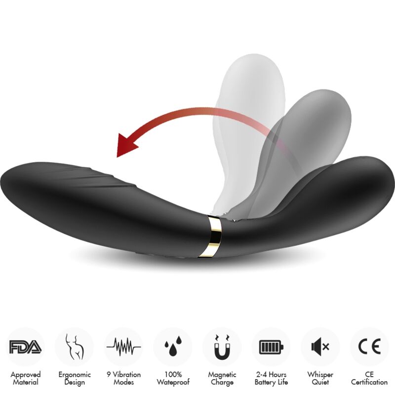 Y-Wand Massaggiatore Doppia Testa in Silicone Nero Premium - immagine 3