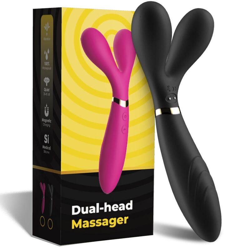 Y-Wand Massaggiatore Doppia Testa in Silicone Nero Premium - immagine 5
