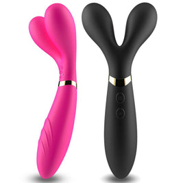 Massaggiatore a Doppia Testa Y-Wand in Silicone Fucsia Premium - immagine 4