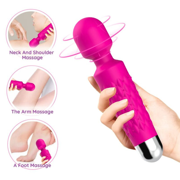 Stimolatore Clitorideo con Testa Flessibile in Silicone Fucsia