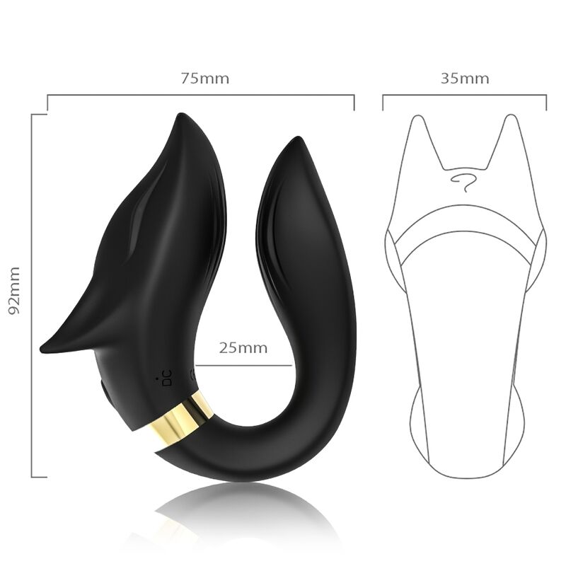 Vibratore per Coppia Fox con Telecomando Wireless Nero Premium - immagine 3