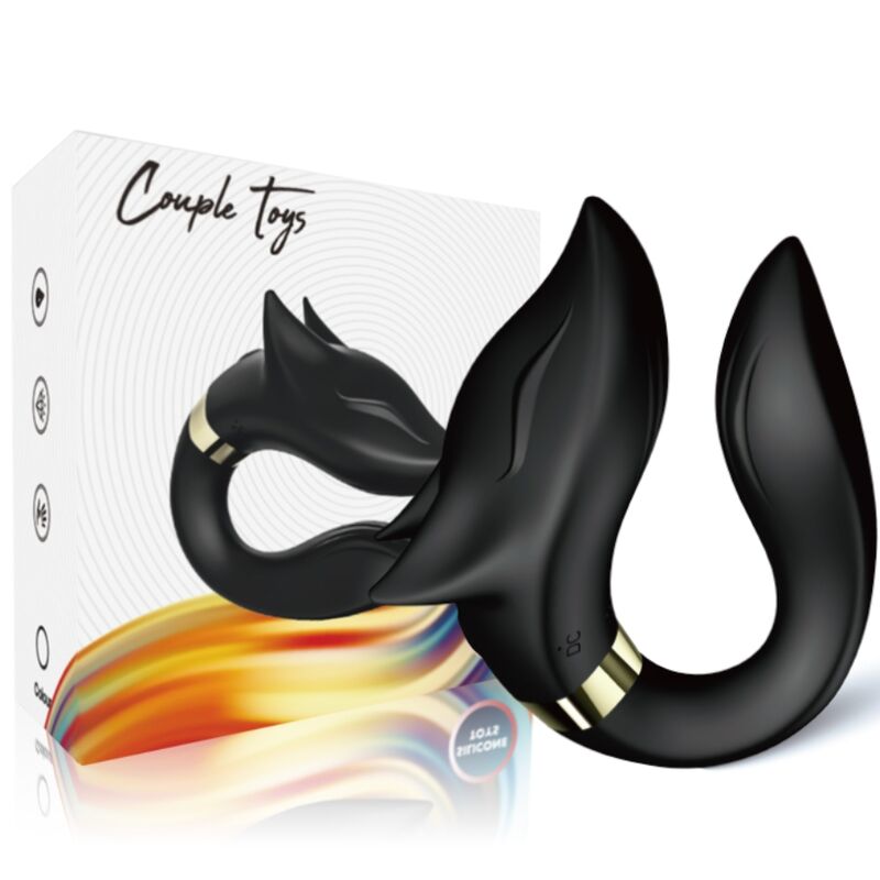 Vibratore per Coppia Fox con Telecomando Wireless Nero Premium - immagine 4