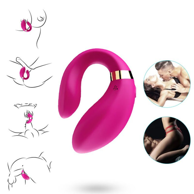 Vibratore a Mezzaluna per Coppia con Telecomando Fucsia Premium - immagine 2