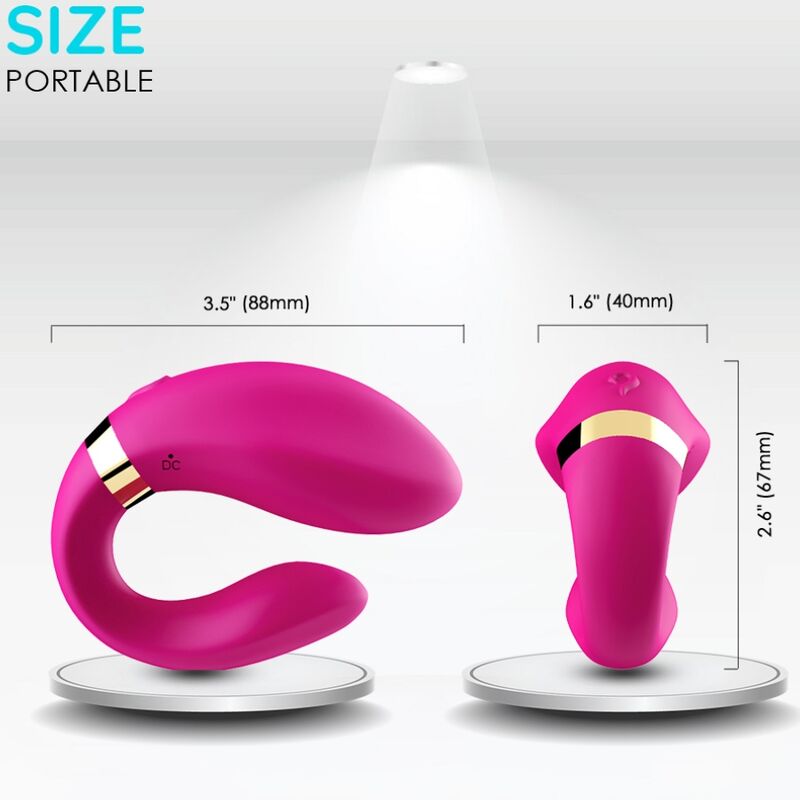 Vibratore a Mezzaluna per Coppia con Telecomando Fucsia Premium - immagine 3