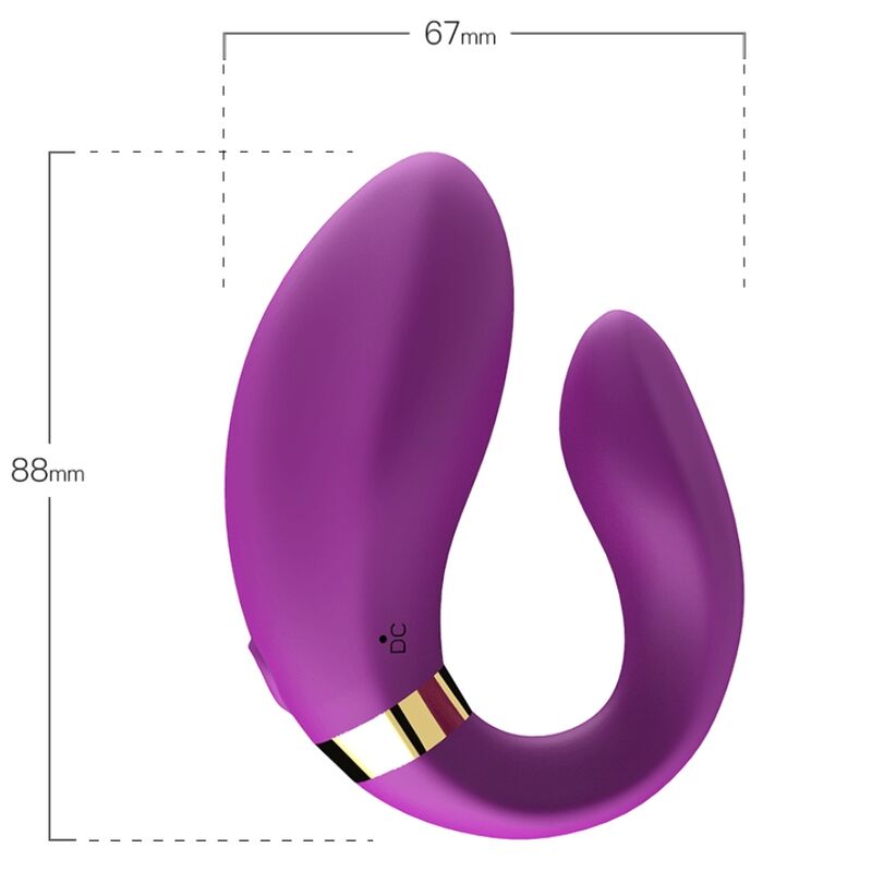 Vibratore a Mezzaluna per Coppia con Telecomando in Silicone Premium Viola - immagine 3