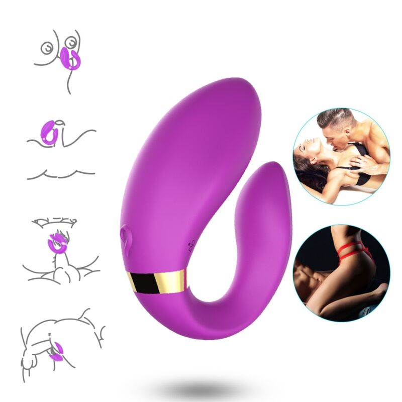 Vibratore a Mezzaluna per Coppia con Telecomando in Silicone Premium Viola - immagine 2