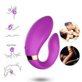 Vibratore a Mezzaluna per Coppia con Telecomando in Silicone Premium Viola - immagine 2
