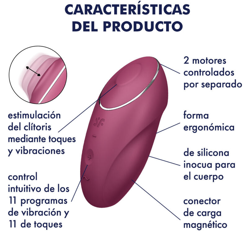 Satisfyer Tap & Climax Vibratore Clitorideo Premium in Silicone - immagine 5