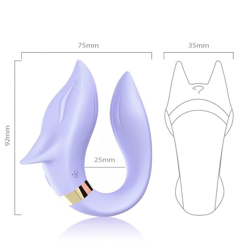 Vibratore per Coppia Fox con Telecomando in Silicone Viola - immagine 3