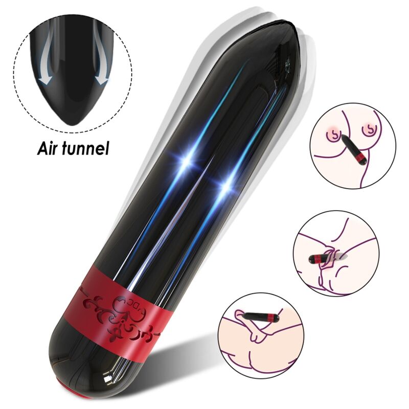 Rocket Bullet Vibratore con Telecomando in Silicone Nero - immagine 4