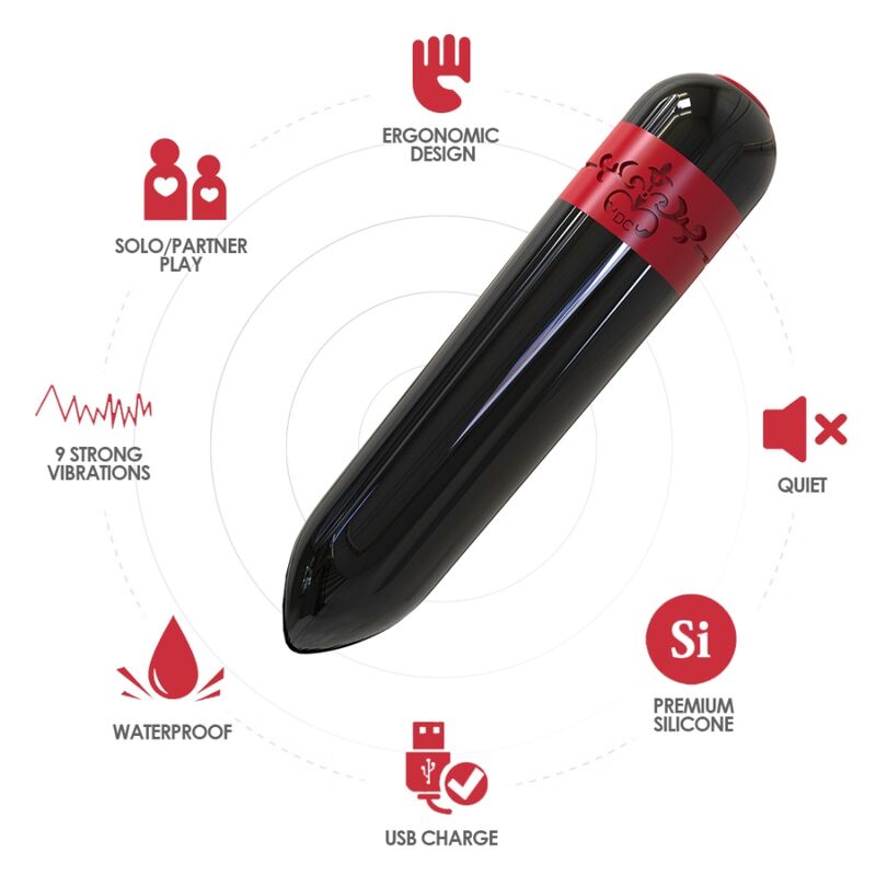 Rocket Bullet Vibratore con Telecomando in Silicone Nero - immagine 3