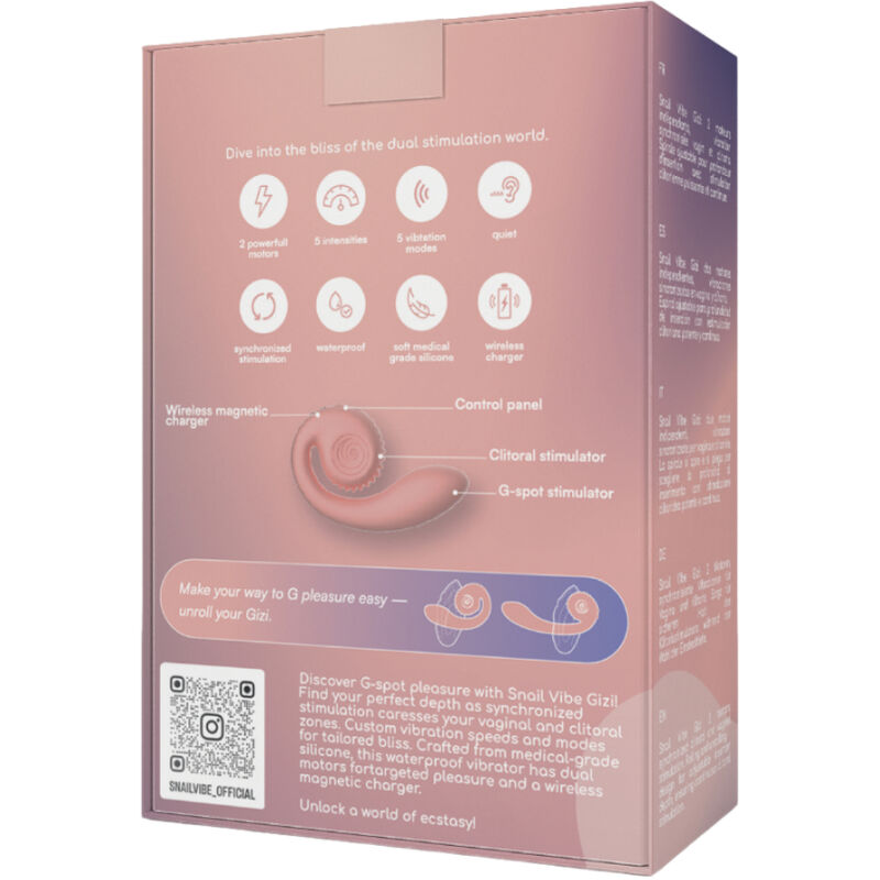 Snail Vibe Gizi Stimolatore Doppio in Silicone Premium Rosa - immagine 5