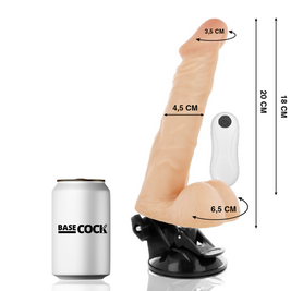 BASECOCK - VIBRATORE ARTICOLABILE TELECOMANDO NERO 20 CM -O- 4.5 CM